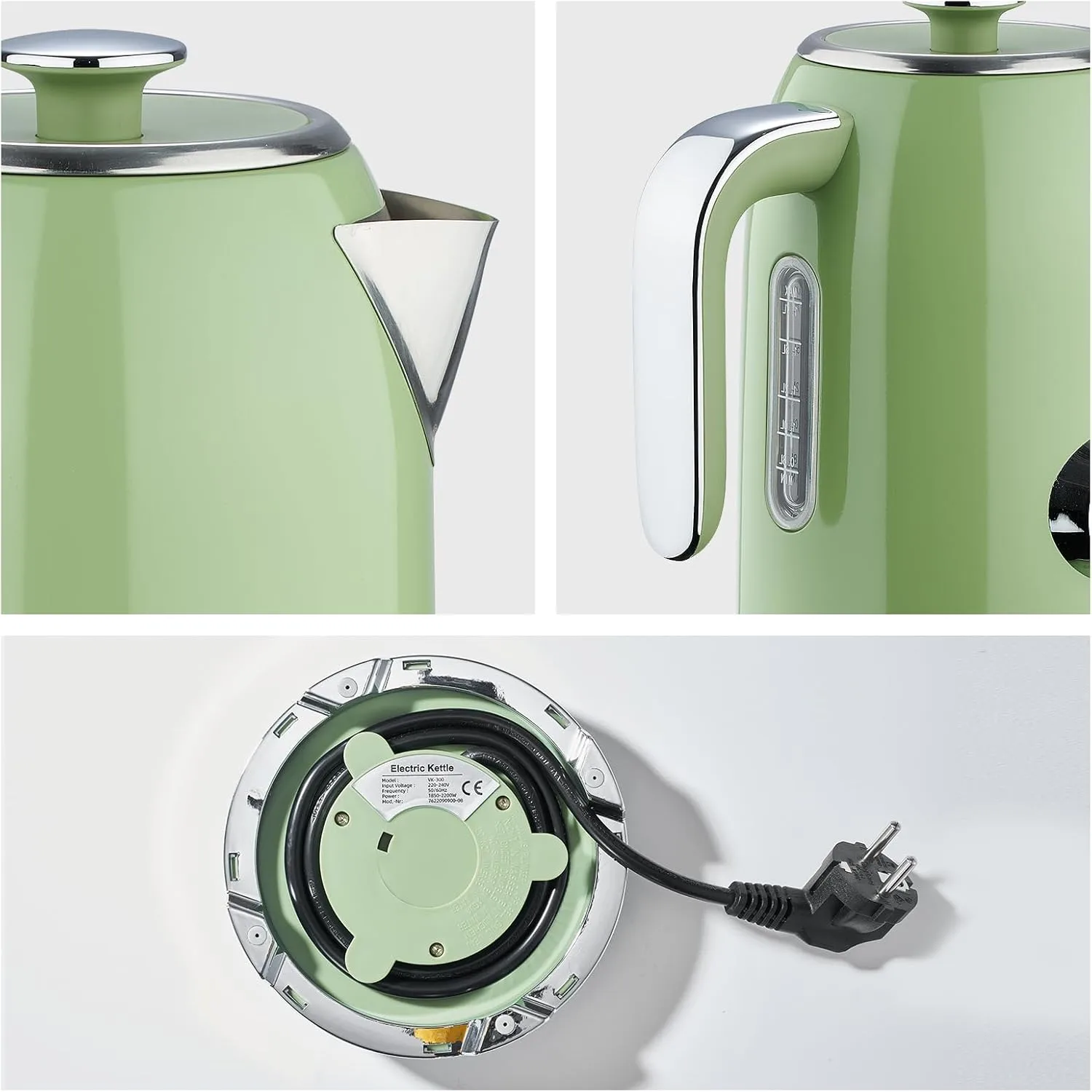 Blitz® – Retro Electric Kettle in Stainless Steel, Fast-Boil 2200W, 1.7L Capacity (Vintage Green) - Tunisie