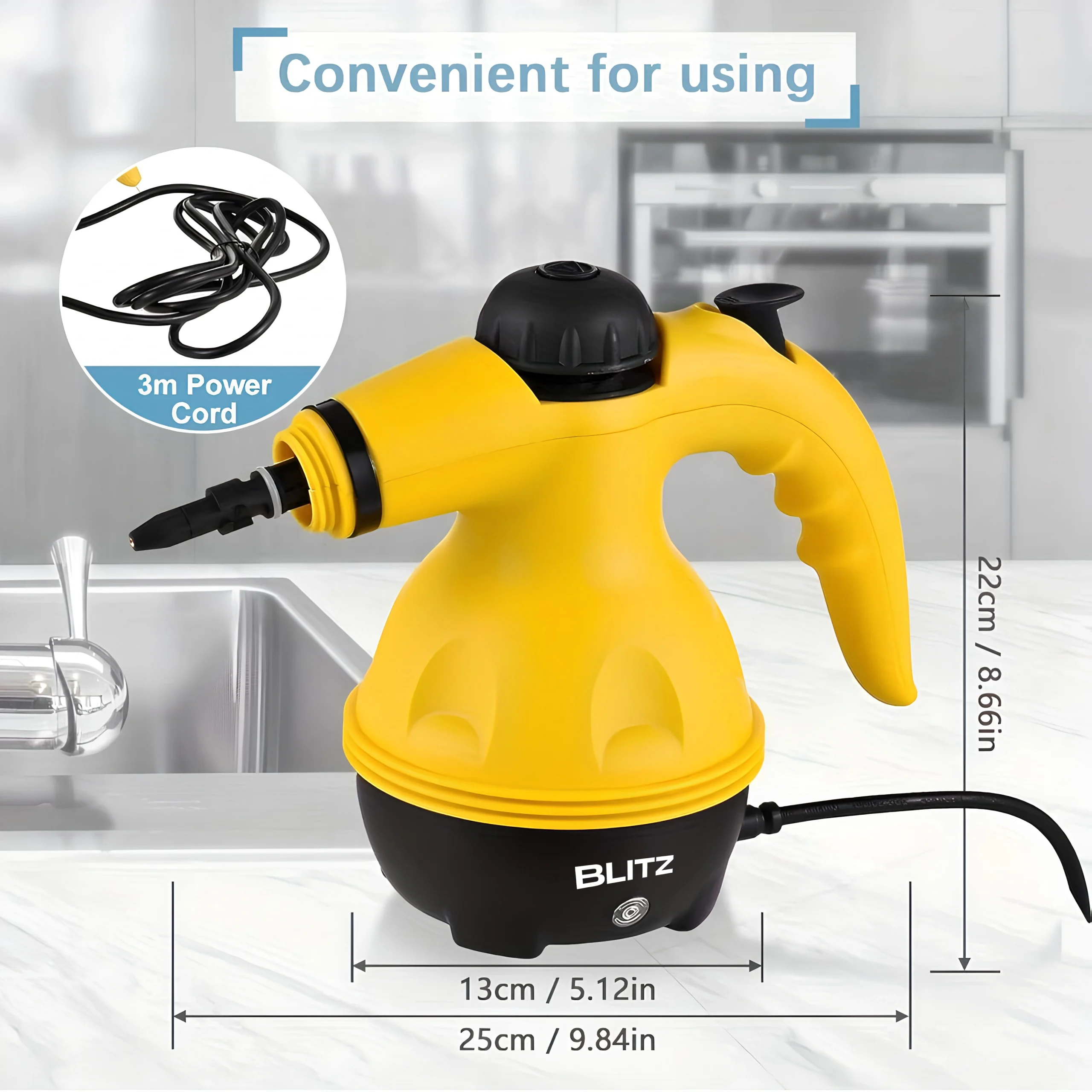 Blitz® – 9-in-1 Portable Handheld Steam Cleaner | Multifunction High-Pressure Eco-Friendly Cleaning - Tunisie