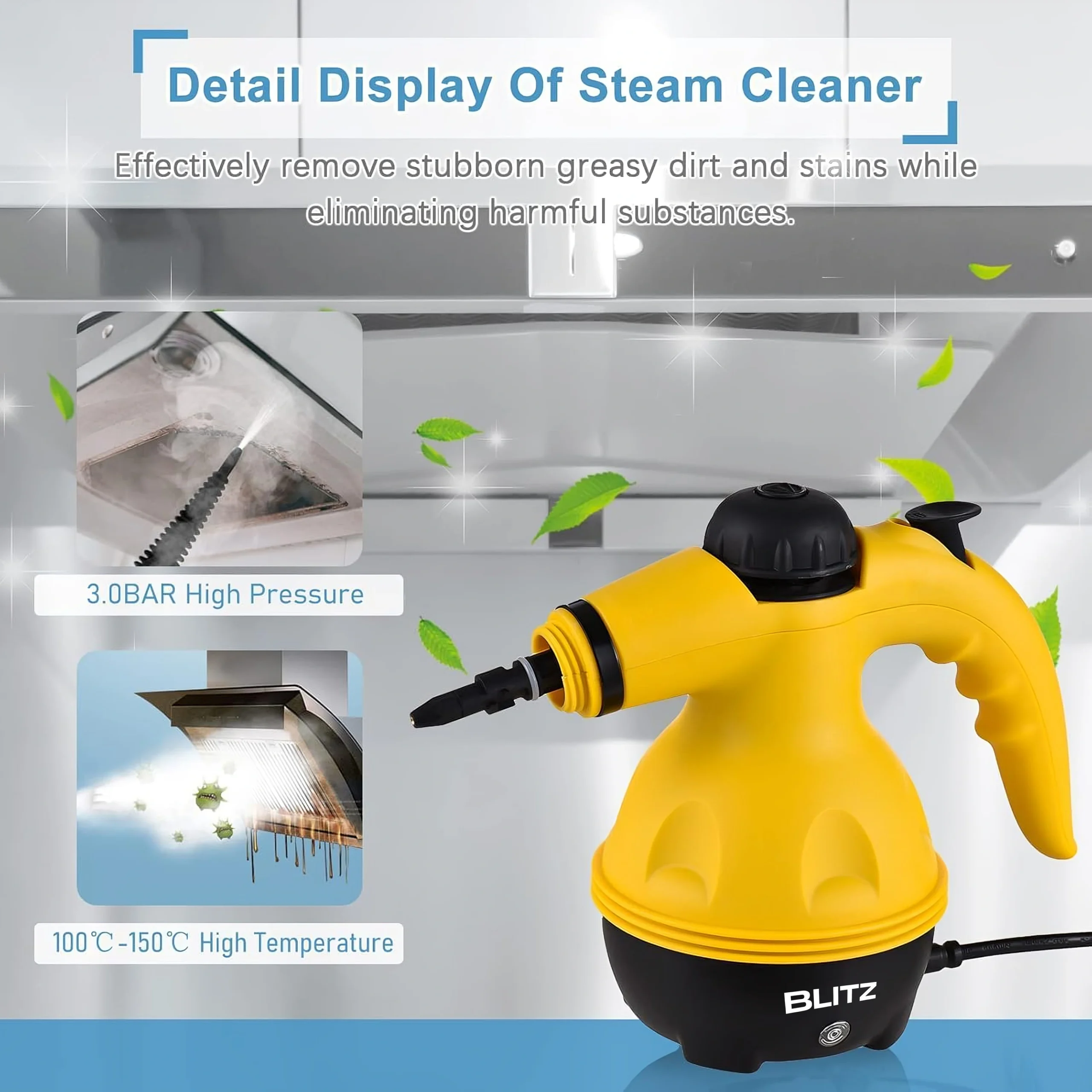 Blitz® – 9-in-1 Portable Handheld Steam Cleaner | Multifunction High-Pressure Eco-Friendly Cleaning - Tunisie