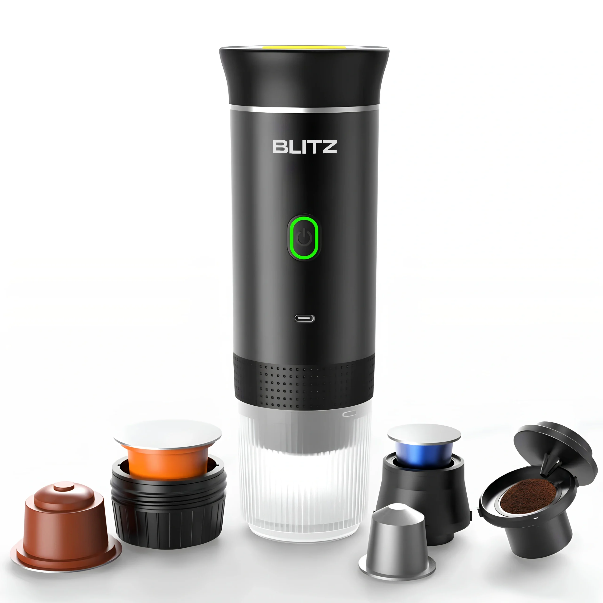 Blitz® – 3-in-1 Portable & Rechargeable Espresso Coffee Machine with Built-in Heating - Tunisie