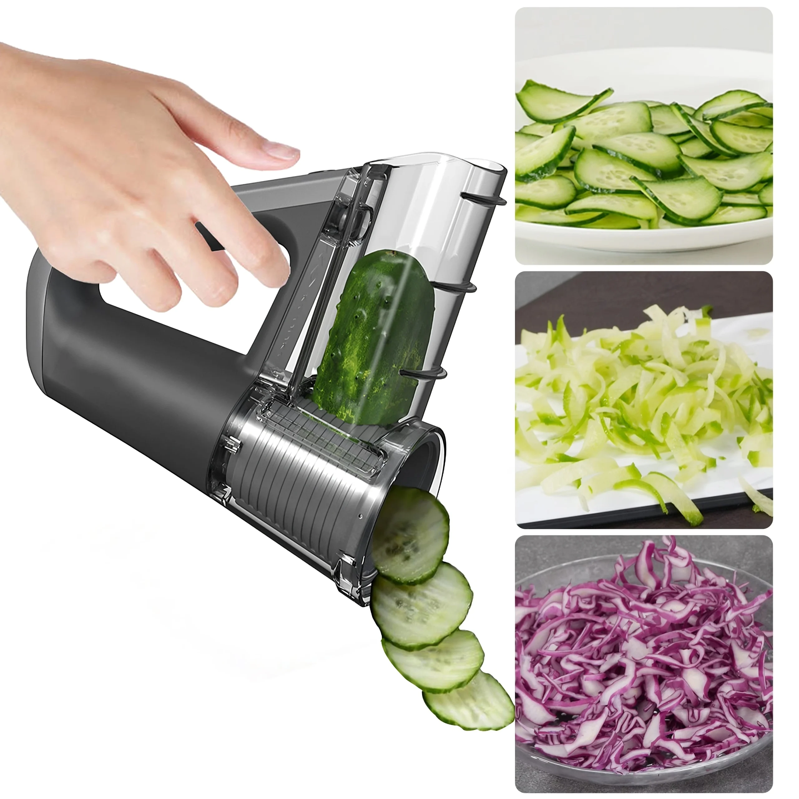 Blitz® – 4-in-1 Cordless Electric Grater & Slicer, Rechargeable and Compact for Quick Kitchen Prep          Ask ChatGPT - Tunisie